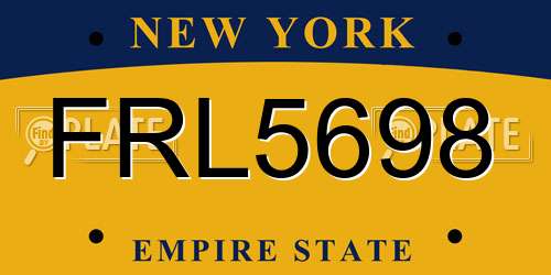 FRL5698 New York License Plate