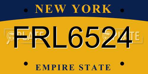 FRL6524 New York License Plate