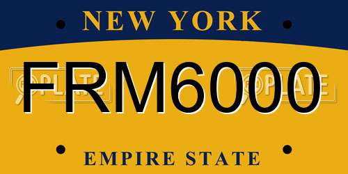 FRM6000 New York License Plate
