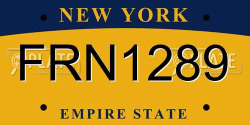 FRN1289 New York License Plate
