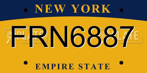 FRN6887 New York License Plate