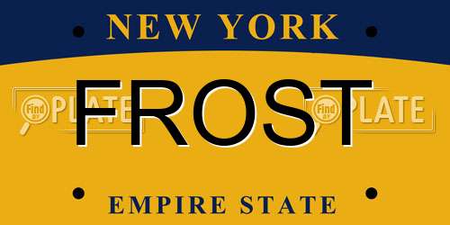 FROST New York License Plate