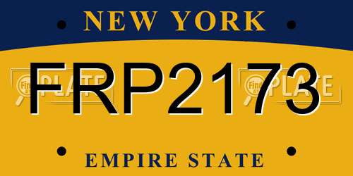 FRP2173 New York License Plate