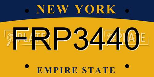 FRP3440 New York License Plate
