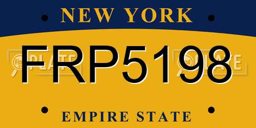 FRP5198 New York License Plate