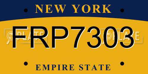 FRP7303 New York License Plate