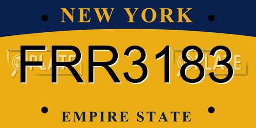 FRR3183 New York License Plate