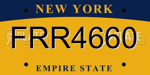 FRR4660 New York License Plate