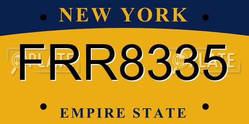 FRR8335 New York License Plate