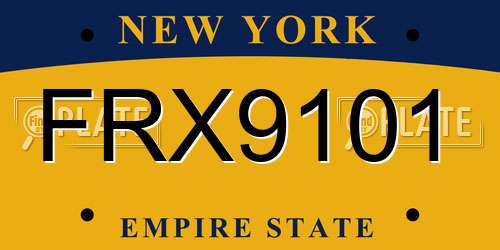 FRX9101 New York License Plate