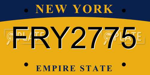FRY2775 New York License Plate
