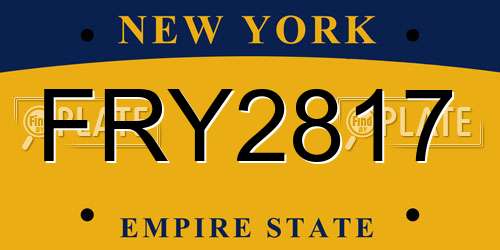 FRY2817 New York License Plate