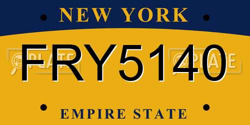FRY5140 New York License Plate