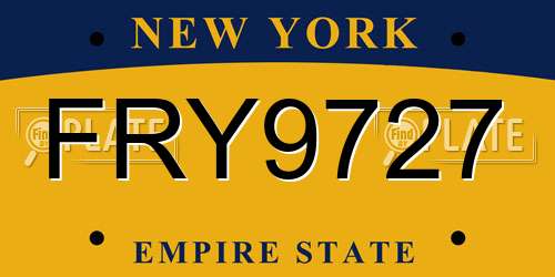 FRY9727 New York License Plate