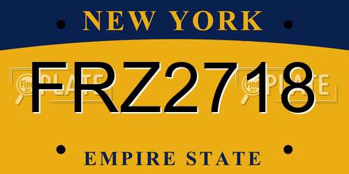 FRZ2718 New York License Plate
