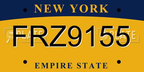 FRZ9155 New York License Plate