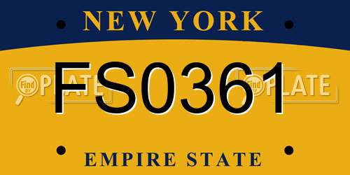 FS0361 New York License Plate