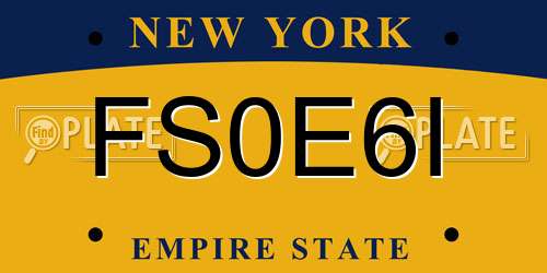 FS0E6I New York License Plate