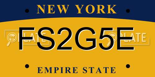 FS2G5E New York License Plate
