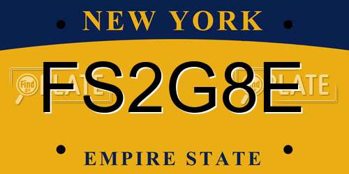 FS2G8E New York License Plate