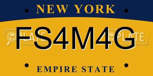 FS4M4G New York License Plate