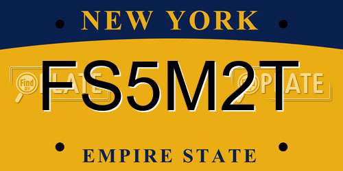FS5M2T New York License Plate