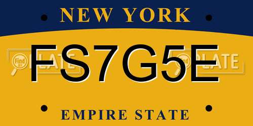 FS7G5E New York License Plate