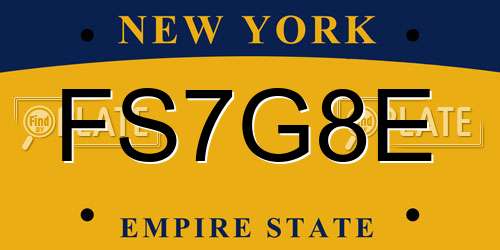 FS7G8E New York License Plate