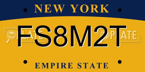 FS8M2T New York License Plate