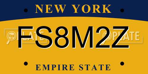 FS8M2Z New York License Plate