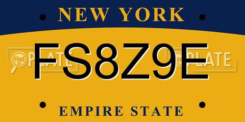 FS8Z9E New York License Plate