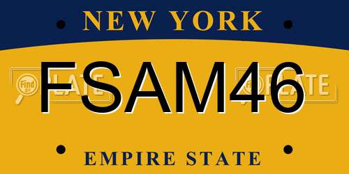 FSAM46 New York License Plate