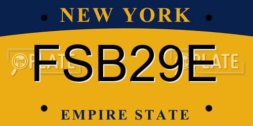 FSB29E New York License Plate