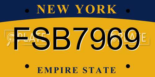 FSB7969 New York License Plate