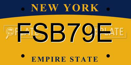 FSB79E New York License Plate