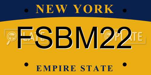 FSBM22 New York License Plate