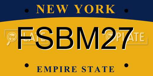 FSBM27 New York License Plate