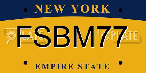 FSBM77 New York License Plate