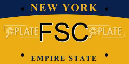 FSC New York License Plate