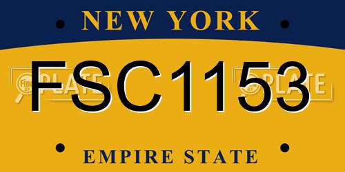 FSC1153 New York License Plate