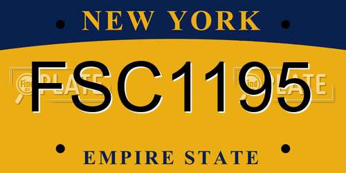 FSC1195 New York License Plate