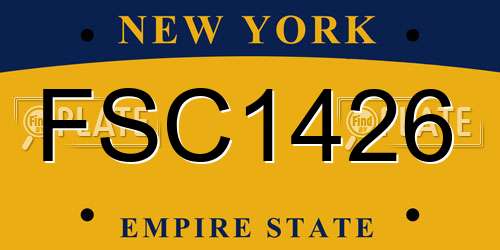 FSC1426 New York License Plate