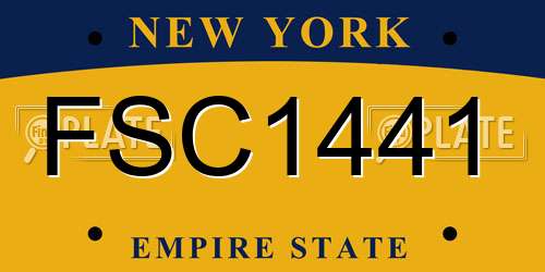 FSC1441 New York License Plate