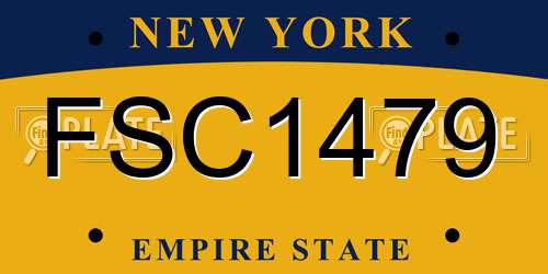 FSC1479 New York License Plate