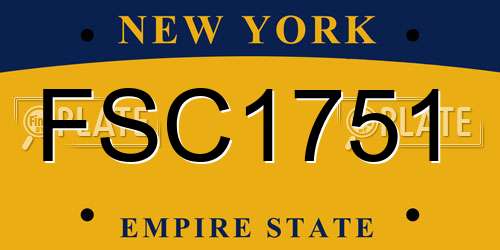 FSC1751 New York License Plate