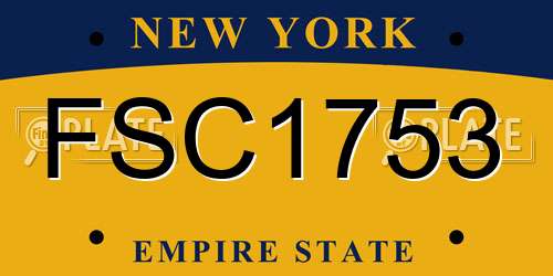 FSC1753 New York License Plate