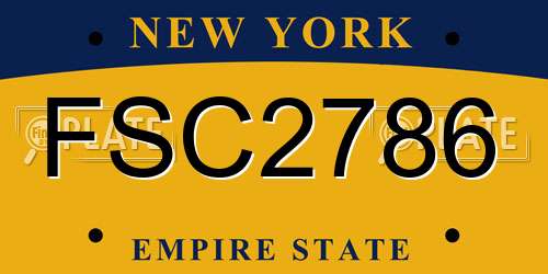 FSC2786 New York License Plate