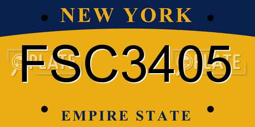 FSC3405 New York License Plate