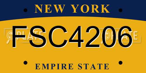 FSC4206 New York License Plate