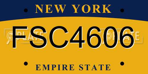 FSC4606 New York License Plate